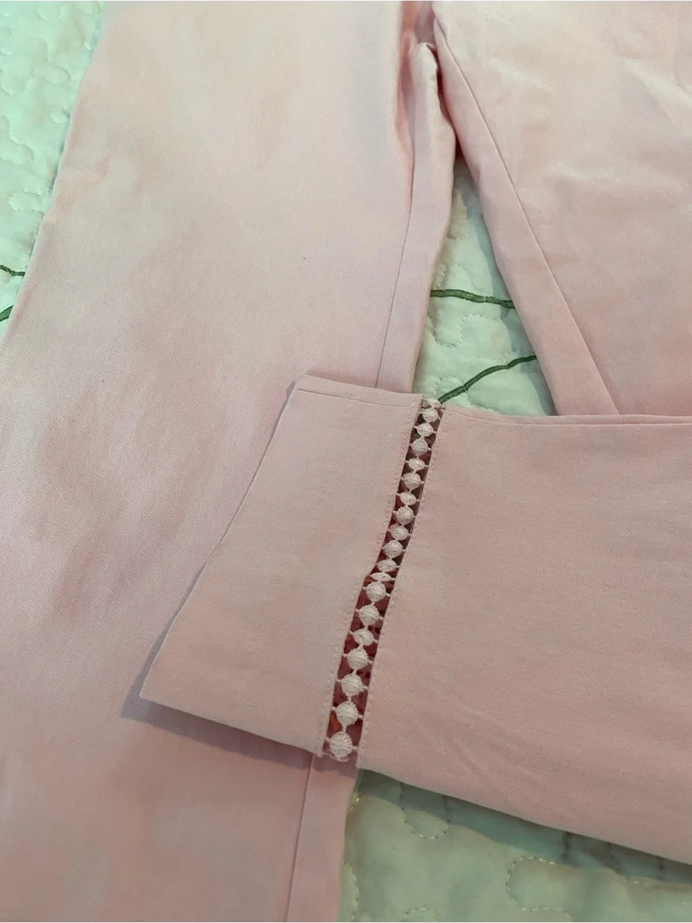 Pink Stretch Knit Pants